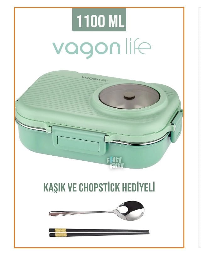 70100-Vagonlife Tek Katlı Çelik Yemek Taşıma Kabı
