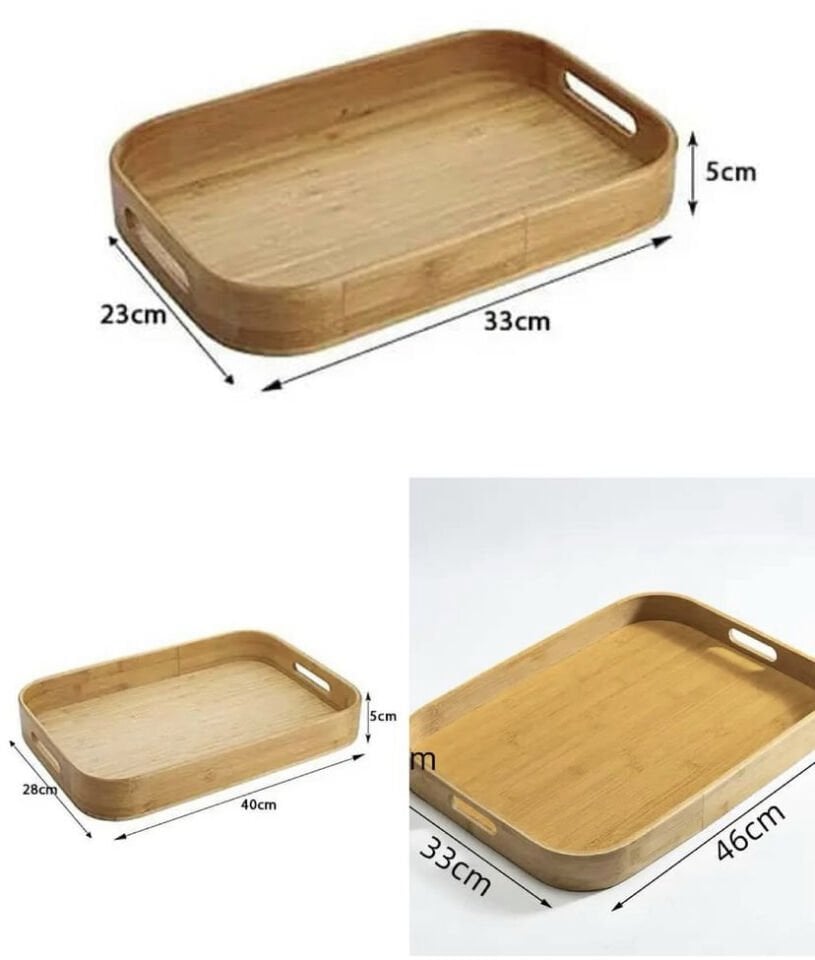 3lü Set Bambu Tepsi
