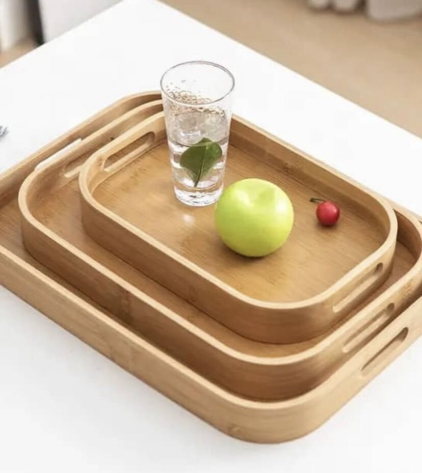 3lü Set Bambu Tepsi
