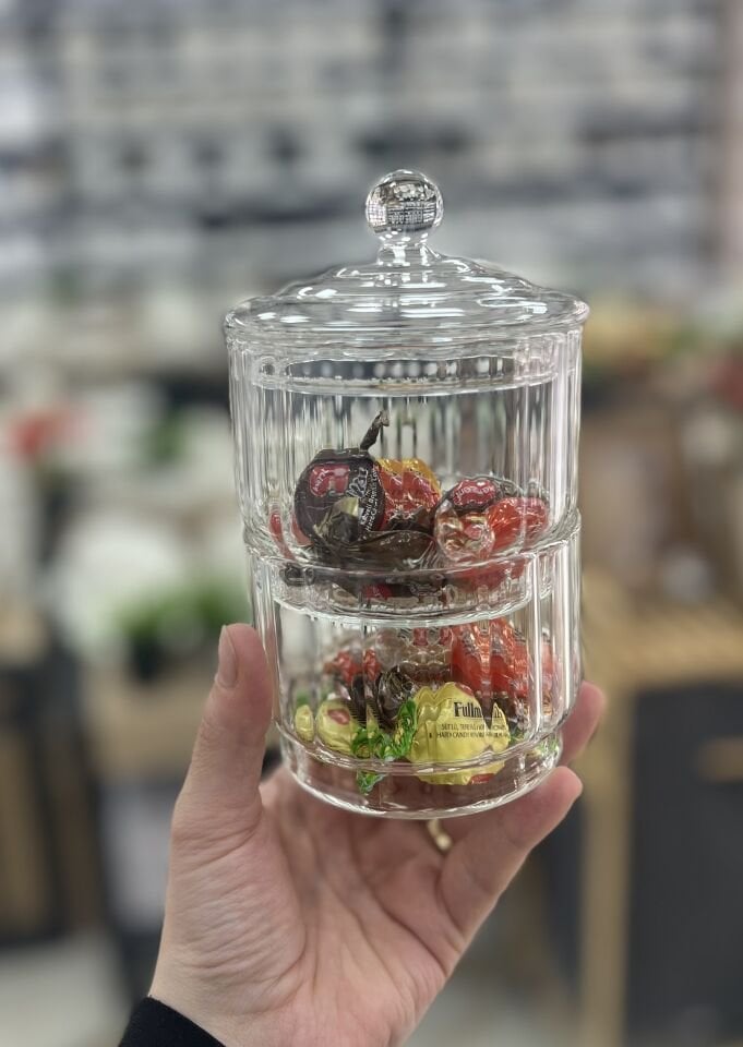 2 Katlı Cam Mini Drajelik