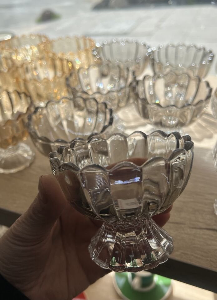 6lı FÜME LÜSTER GOLD ÇEREZLİK CAM KASE
