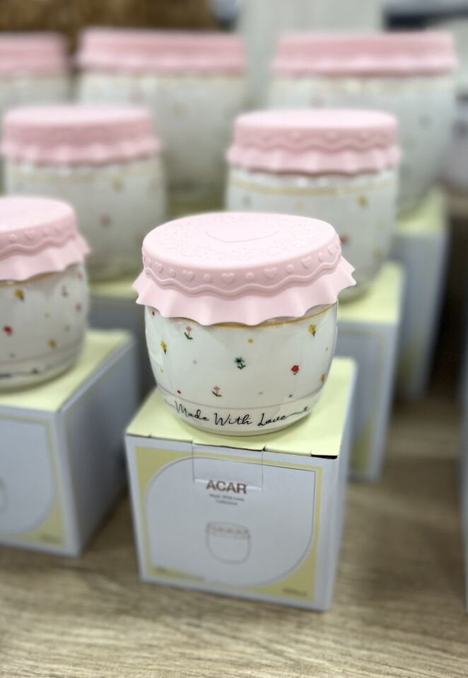 WITH LOVE 200 ML SİLİKON KAPAKLI KAVANOZ (POR-8280)