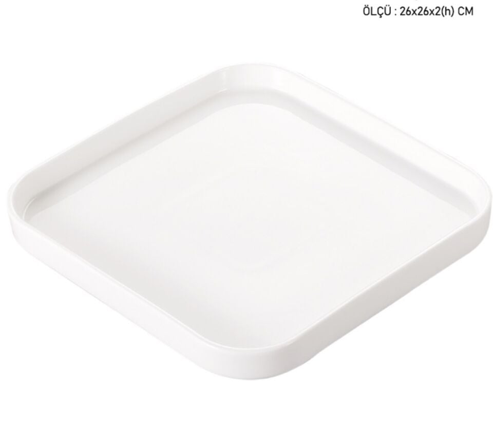POR-1904 KARE SERVİS TABAĞI 26CM