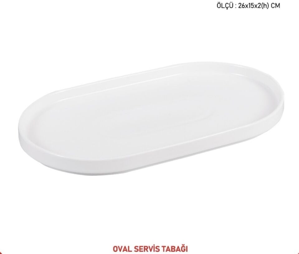 POR-1912 OVAL SERVİS TABAĞI 26x15cm (2ADET)