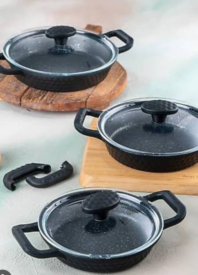 Acar Döküm Dıamente 3lü Kapaklı Sahan (18-20-22cm)