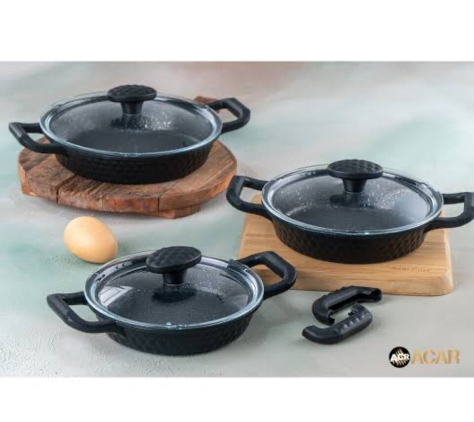 Acar Döküm Dıamente 3lü Kapaklı Sahan (18-20-22cm)
