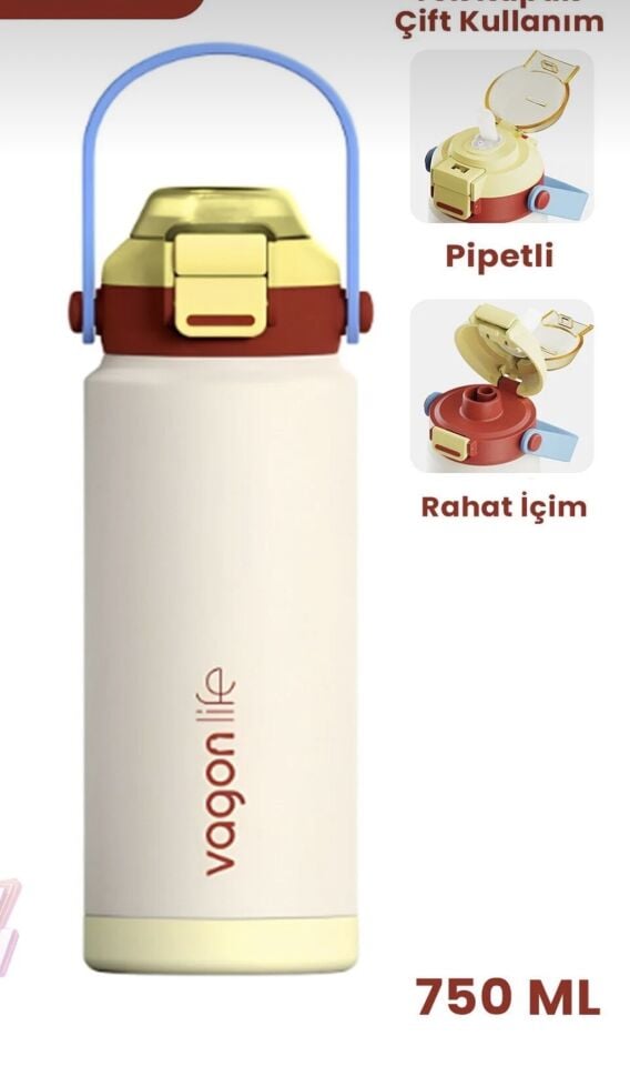 VGN-1108 750ML TEK KAPAK ÇİFT İÇİM ÇELİK TERMOS