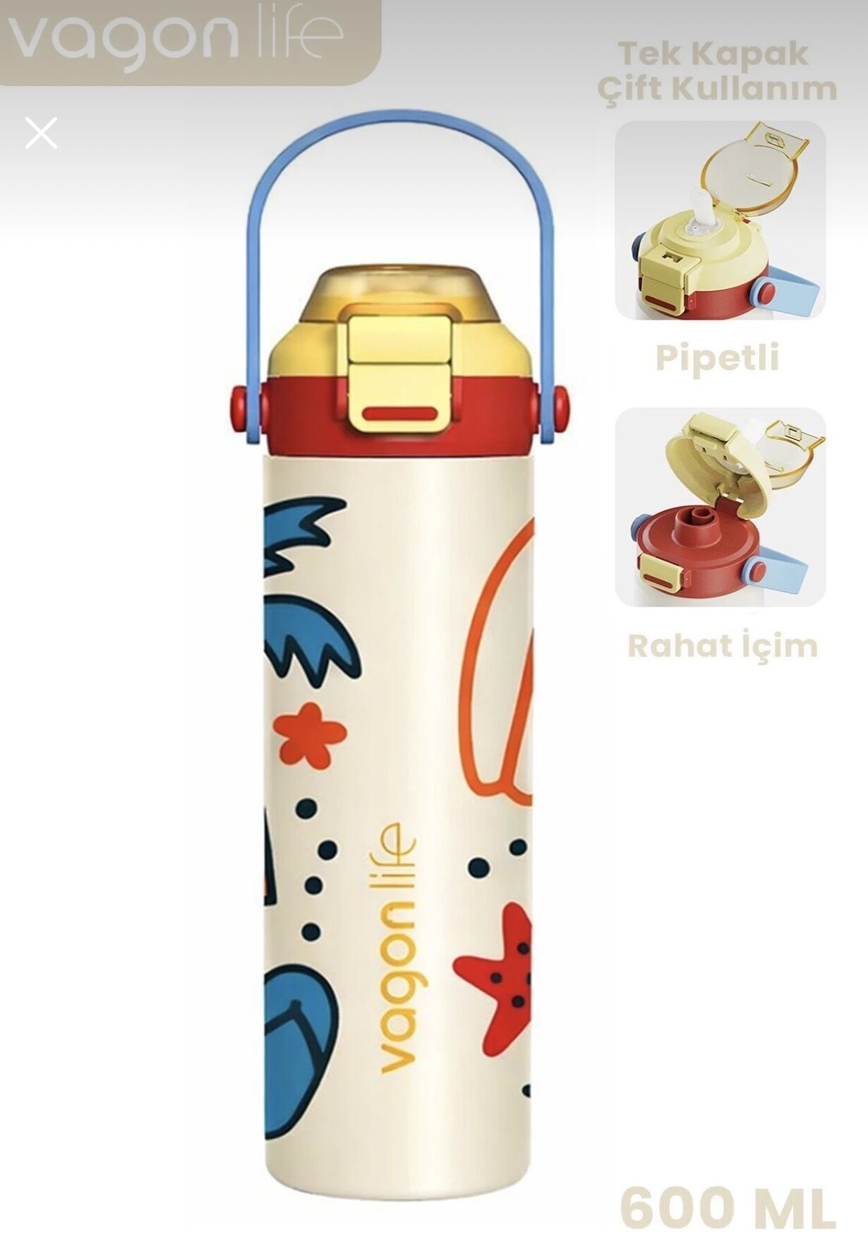 VGN-1111 600ML TEK KAPAK ÇİFT İÇİM ÇELİK TERMOS