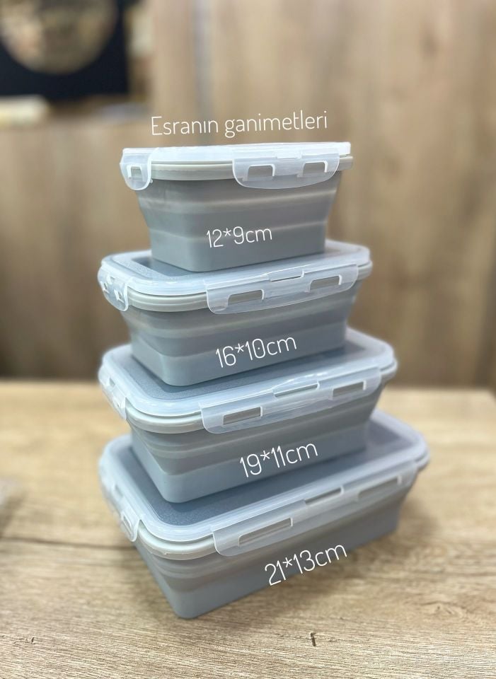 Silikon Katlanan Saklama Kabı 18*11cm 1Adet