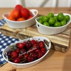 3 lü Porselen Sepet Model Kase