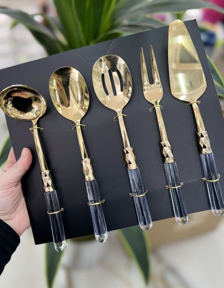 Diamond 5li Sos Kepçe Set- Gold Sade