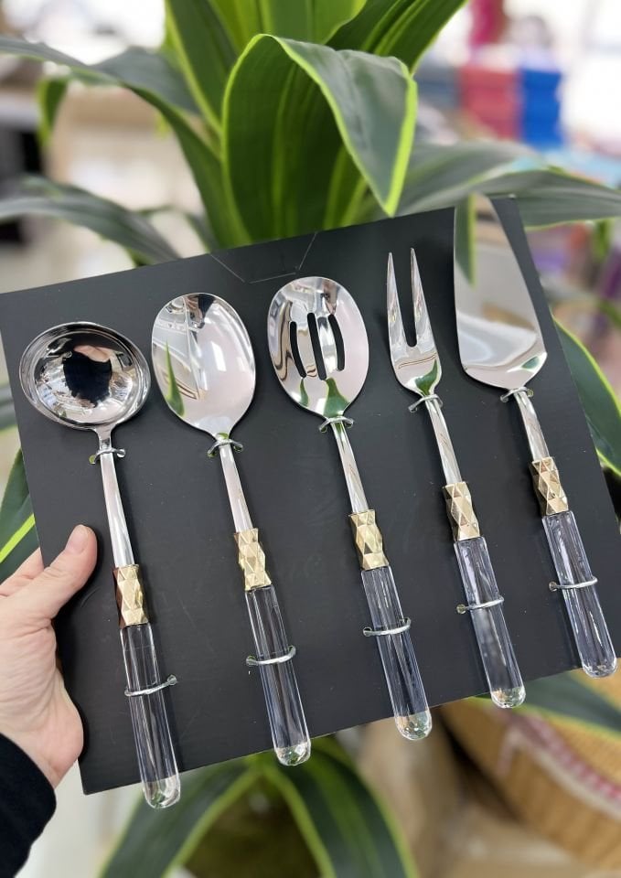 Diamond 5li Sos Kepçe Set- Gümüş Sade