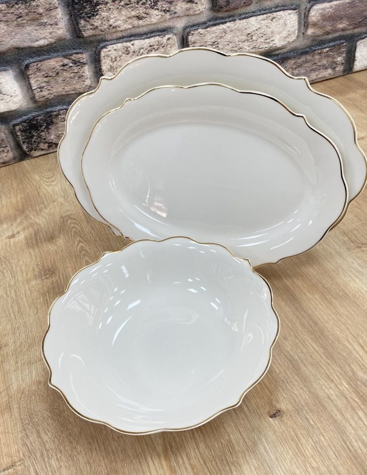 Gold Yaldızlı 3lü Masa Ortası Set