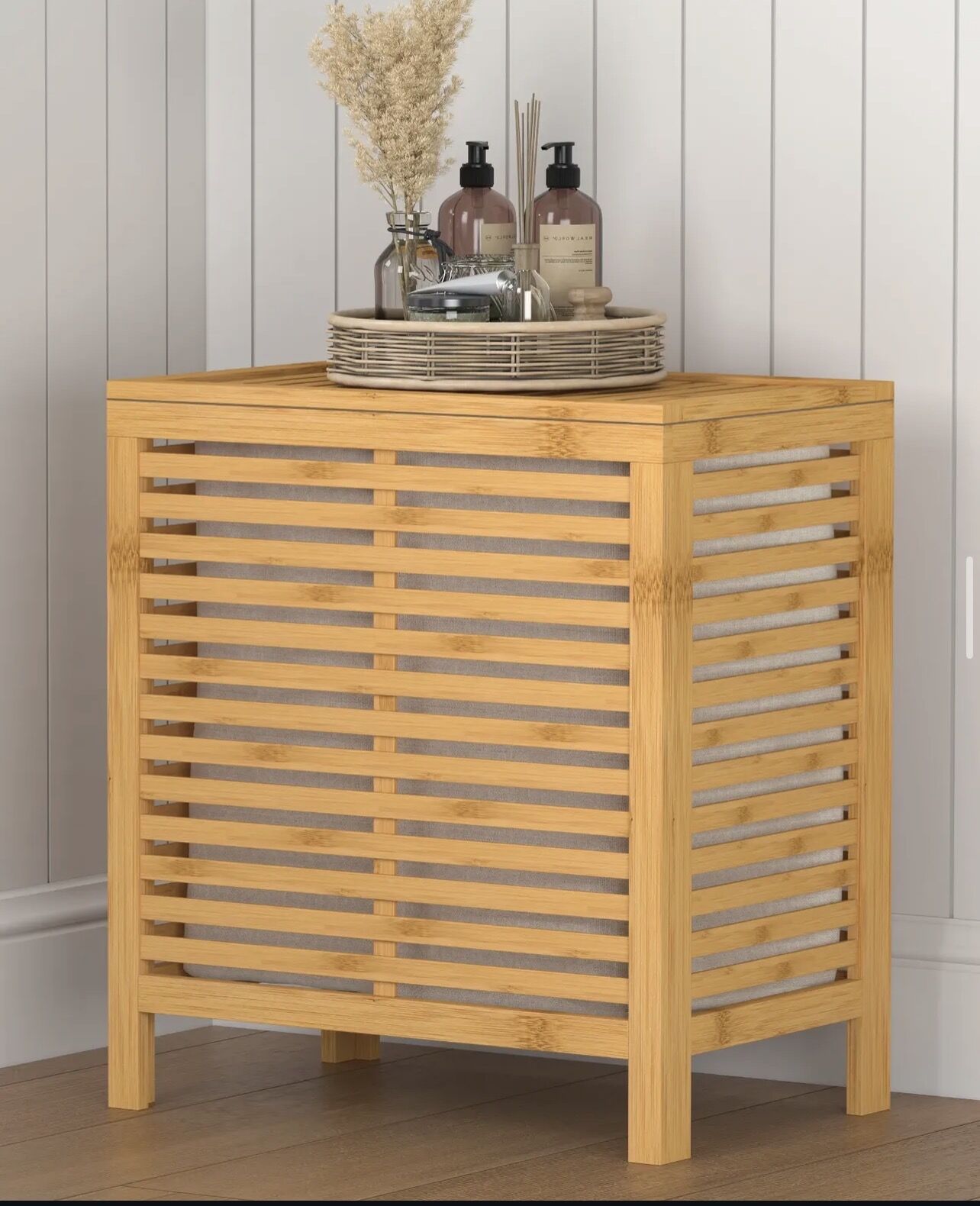 BAMBU  2 BÖLMELİ KİRLİ SEPETİ 52*35*59cm  (JV21510)
