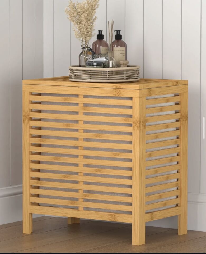 BAMBU  2 BÖLMELİ KİRLİ SEPETİ 52*35*59cm  (JV21510)