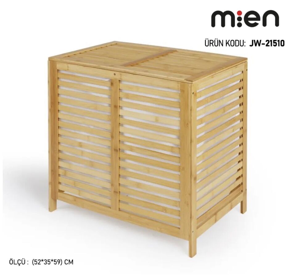 BAMBU  2 BÖLMELİ KİRLİ SEPETİ 52*35*59cm  (JV21510)