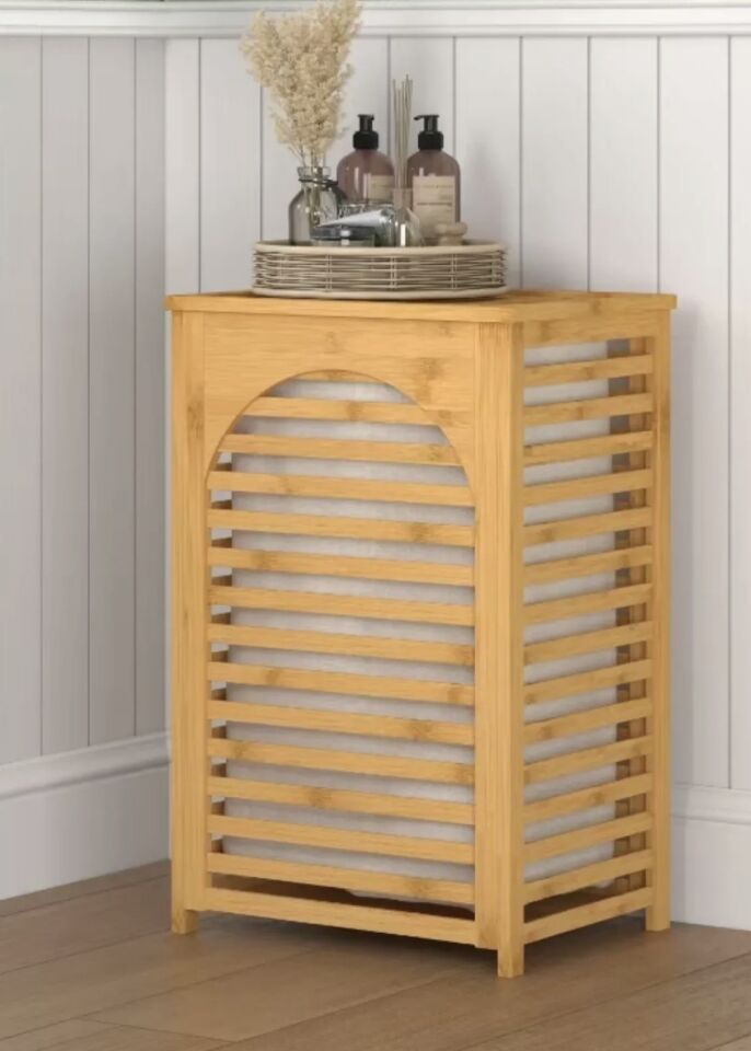 BAMBU  TEK BÖLMELİ KİRLİ SEPETİ