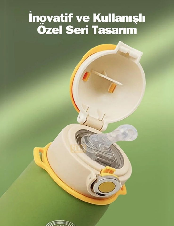 CS-03 500ml Koleksiyon İpli Pipetli Çelik Termos Matara