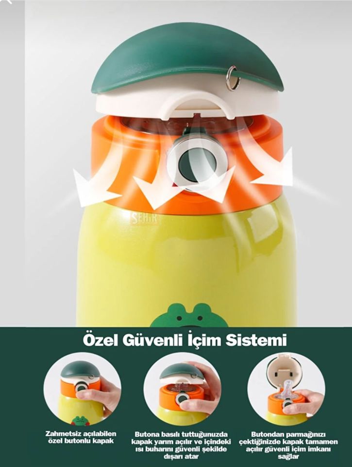 CS-03 500ml Koleksiyon İpli Pipetli Çelik Termos Matara