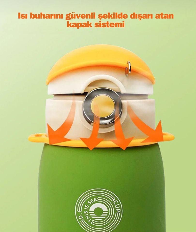 CS-03 500ml Koleksiyon İpli Pipetli Çelik Termos Matara