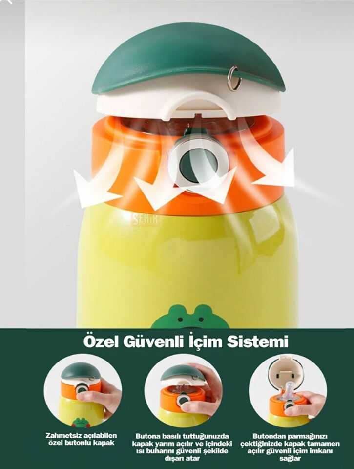 CS-03 500ml Koleksiyon İpli Pipetli Çelik Termos Matara