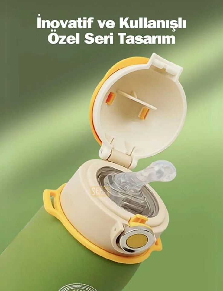 CS-03 500ml Koleksiyon İpli Pipetli Çelik Termos Matara