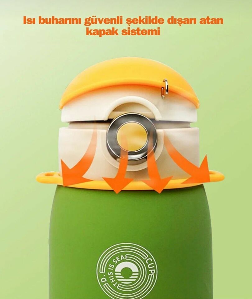CS-03 500ml Koleksiyon İpli Pipetli Çelik Termos Matara