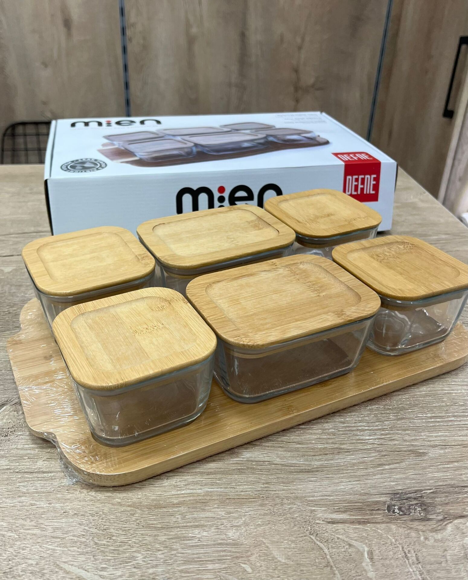 KAMPANYALI  CAM-BAMBU  TEPSİLİ KAHVALTILIK (MİEN SET01)