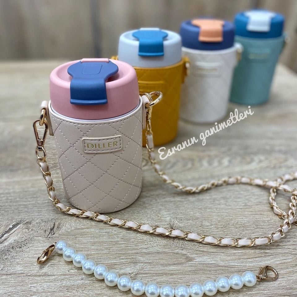 D-8991 - 300ml Kapasiteli Pipetli Çelik Matara Sarı