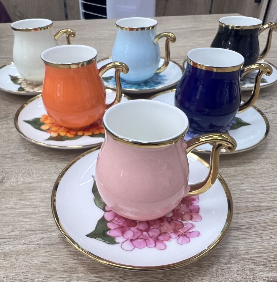 HXF-6807 EVANORA 6LI KAHVE FİNCAN TAKIMI