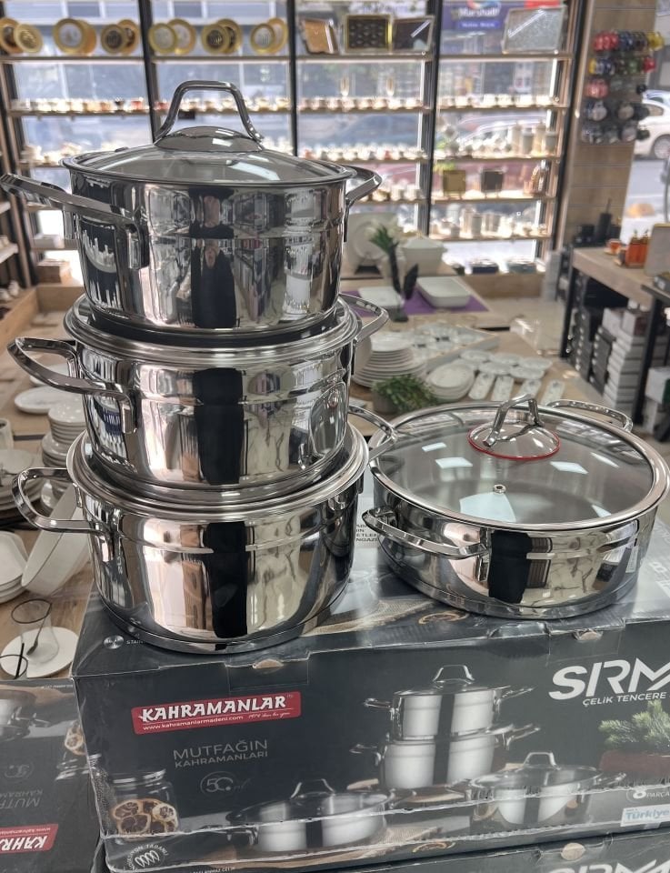 Kahramanlar Sırma 4lü Çelik Tencere set KAMPANYALI