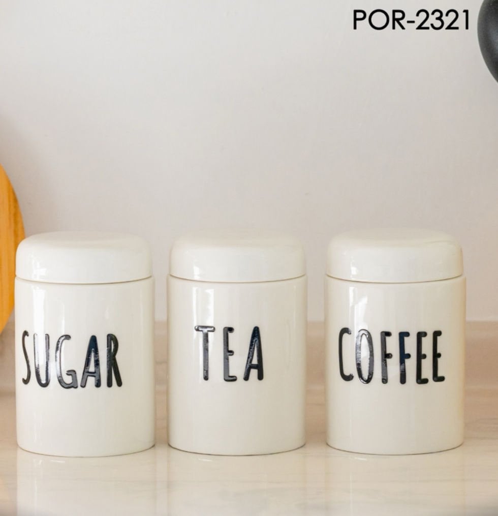 3lü Porselen Vakum Kapak Büyük Baharat Set