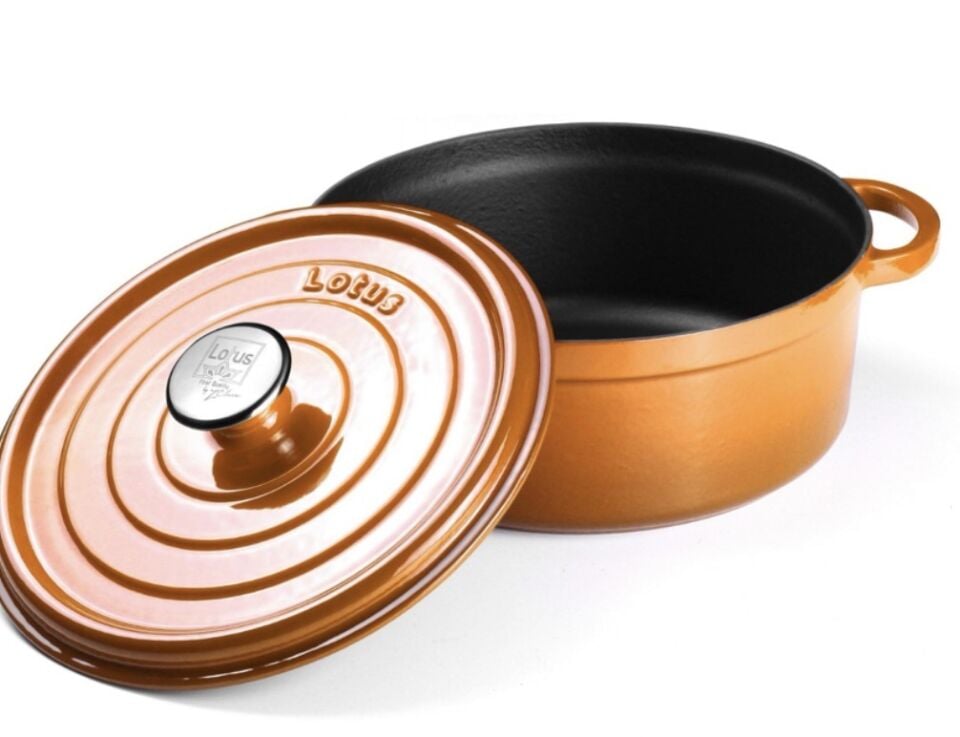 LOTUS-24CM DERİN DEMİR DÖKÜM TENCERE