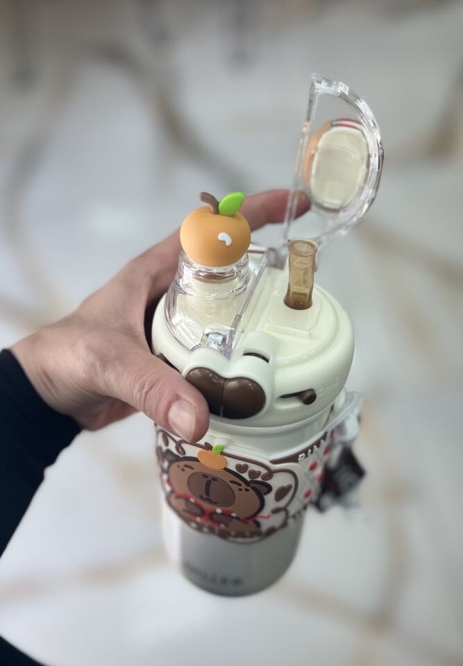 D9285-  520ML ÇELİK TERMOS ÇİFT İÇİMLİİP ASKILI MATARA
