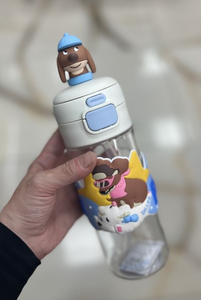 D2537- 600ML ASKILI TRİTAN ÇİFT İÇİMLİ  MATARA