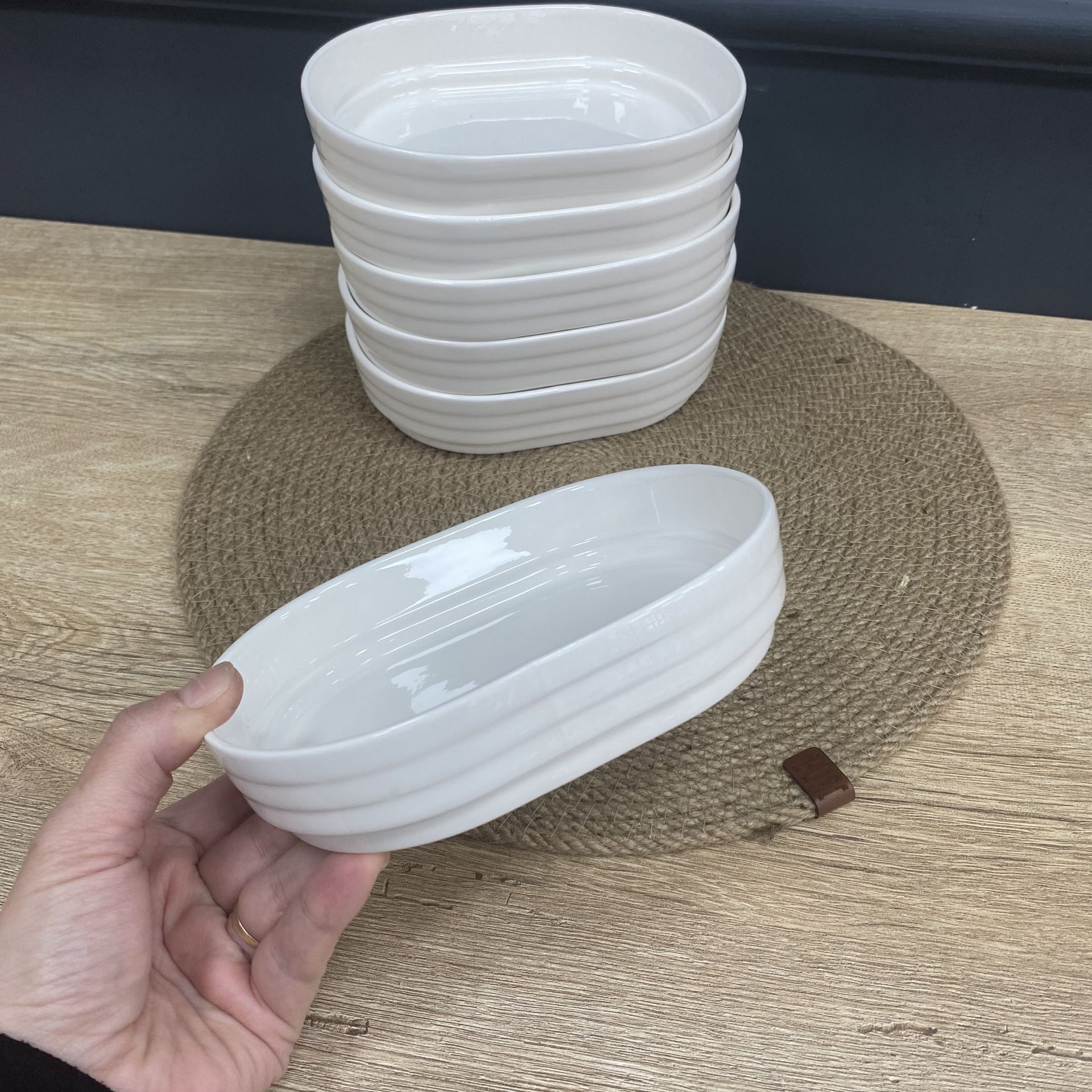 Acar Perla Büyük Boy Kahvaltı ve Çerez Tabağı 16x12cm 3 Adet