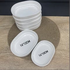 Acar Perla Büyük Boy Kahvaltı ve Çerez Tabağı 16x12cm 3 Adet