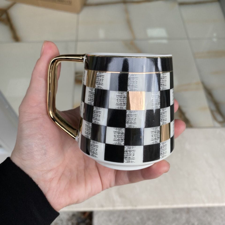 Acar Lüks Porselen Damalı Kupa 200ml