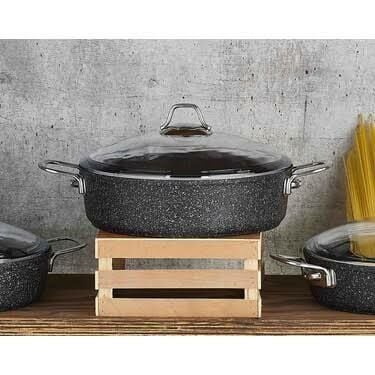 Falez Blackline 30cm Basık Tencere