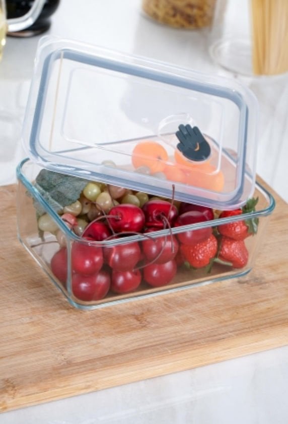 Olivya 1.2 Litre Dikdörtgen Cam Saklama Kabı