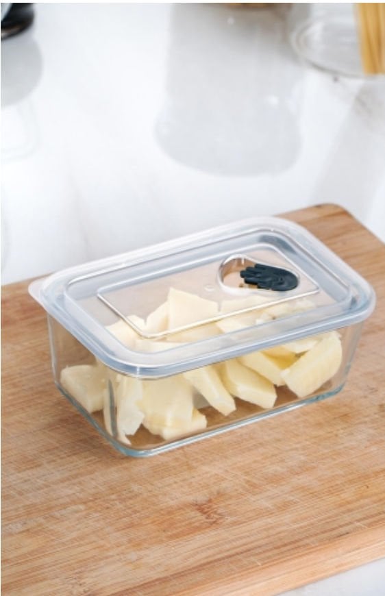 Olivya  0.45 Litre Dikdörtgen Cam Saklama Kabı