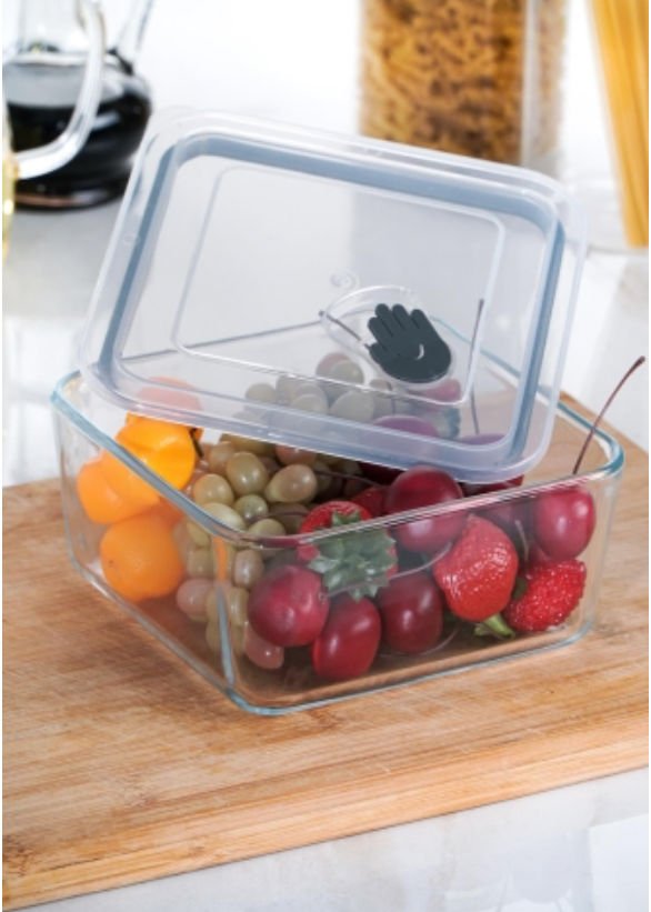 Olivya  1.2 Litre Kare Cam Saklama Kabı