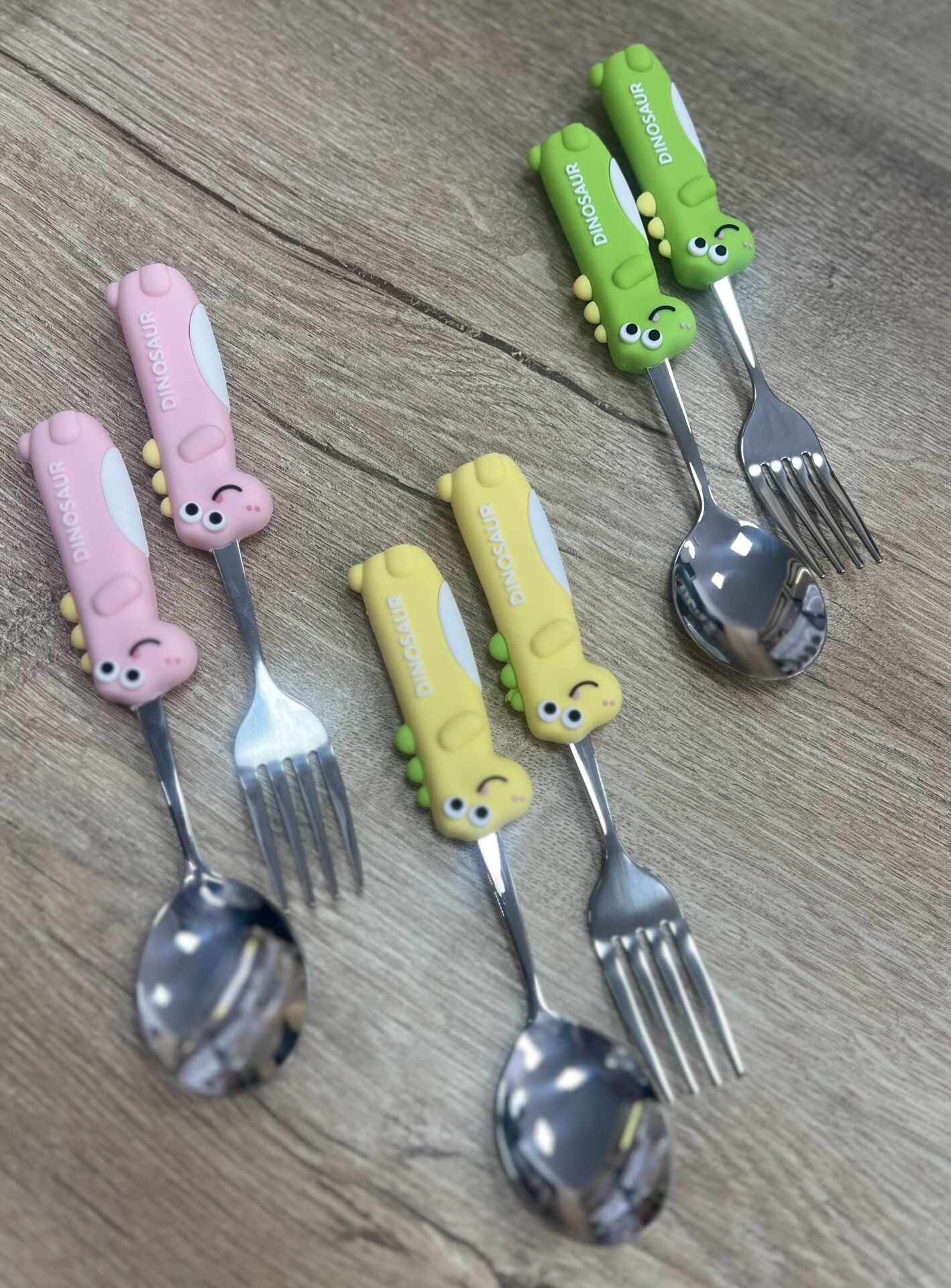 Dino Figürlü 2li kaşık çatal (304 çeliktir)