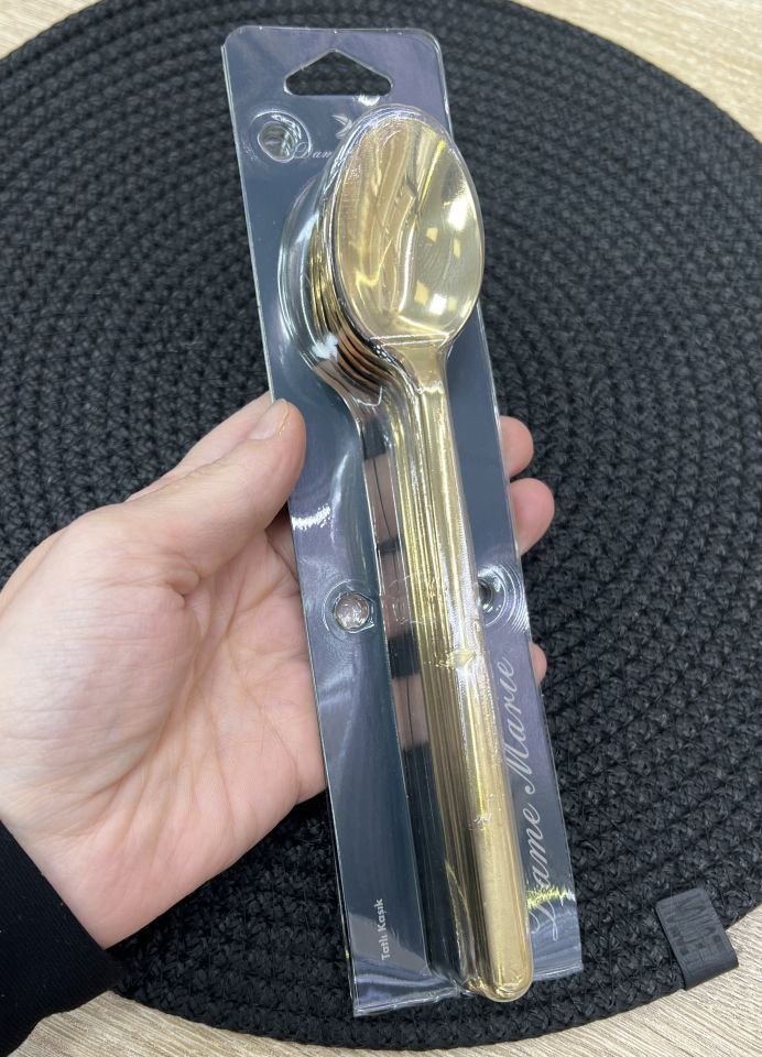 Alegra 18/10 paslanmaz Çelik Titanyum Tatlı Kaşık 6Adet