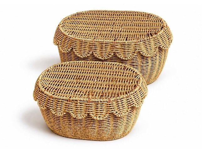 MIEN-1685 RATTAN OVAL 2li KAPAKLI SEPET