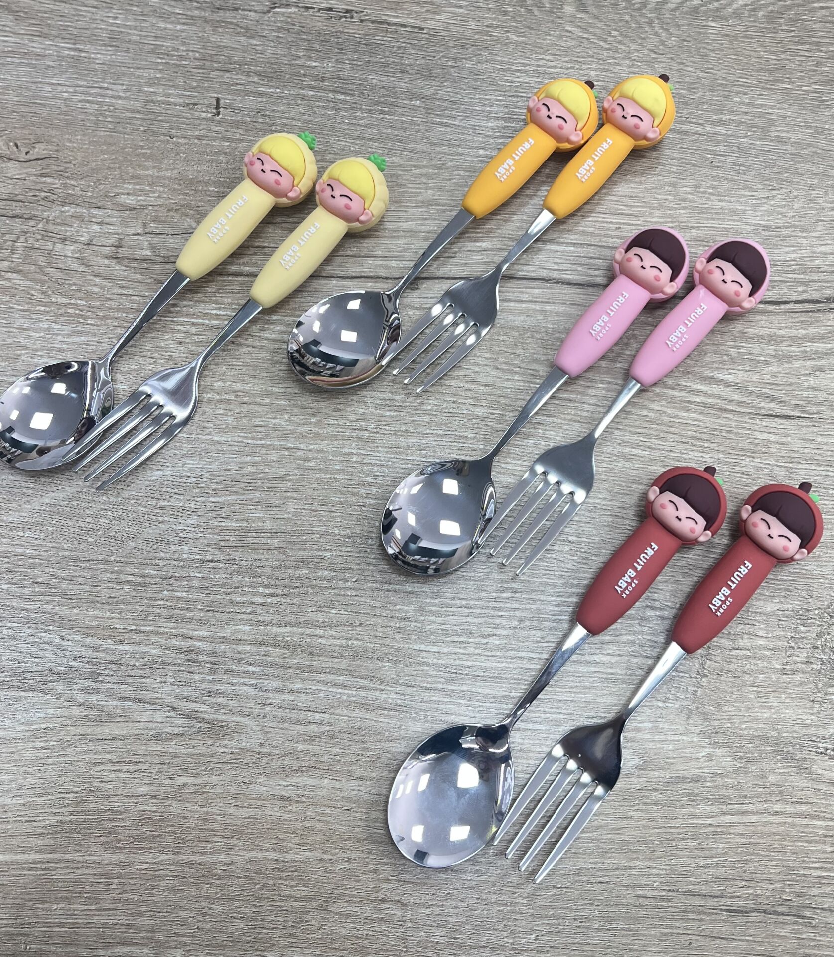 Bebek Figürlü 2li kaşık çatal (304 çeliktir)