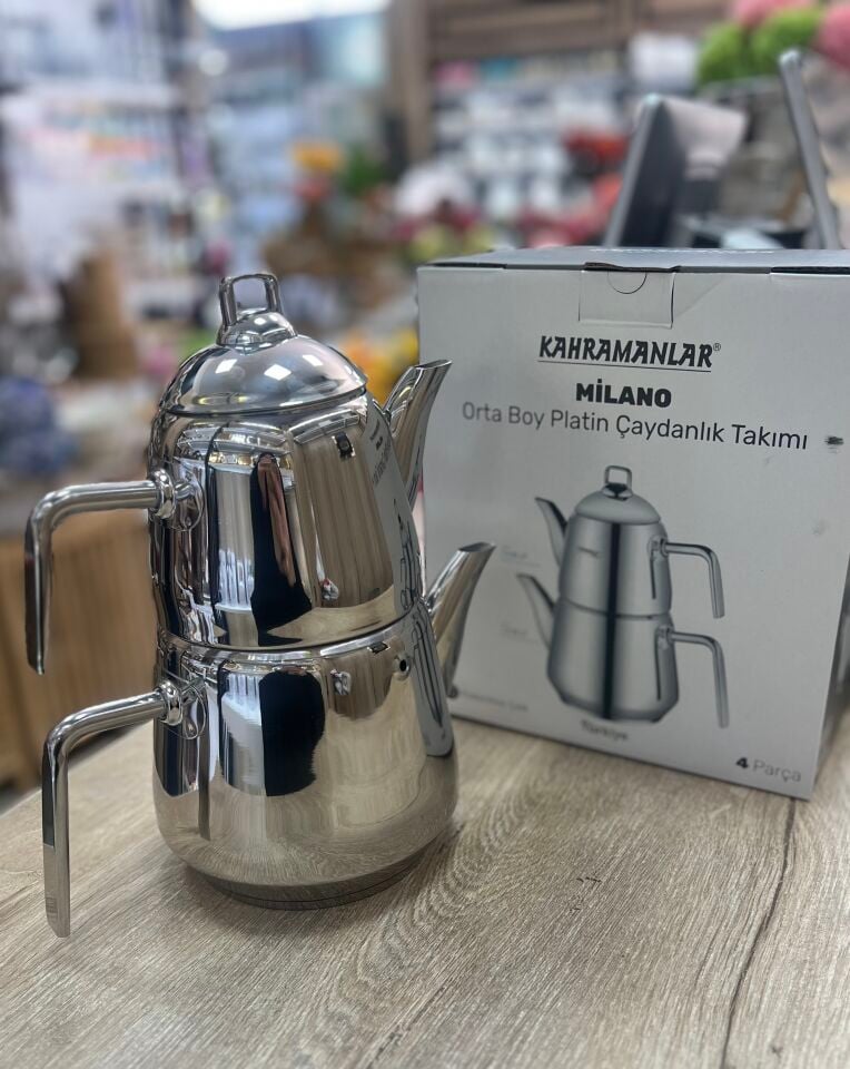MİLANO ORTA BOY PLATİN ÇAYDANLIK (9090)