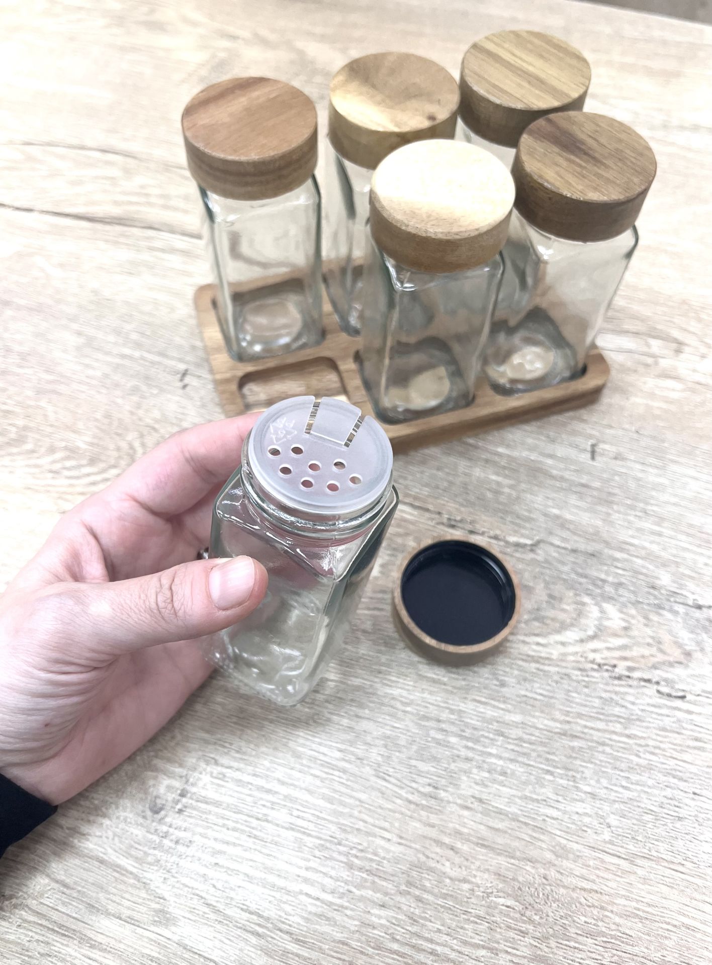 Akasya Kapak 6lı Standlı Baharat Set