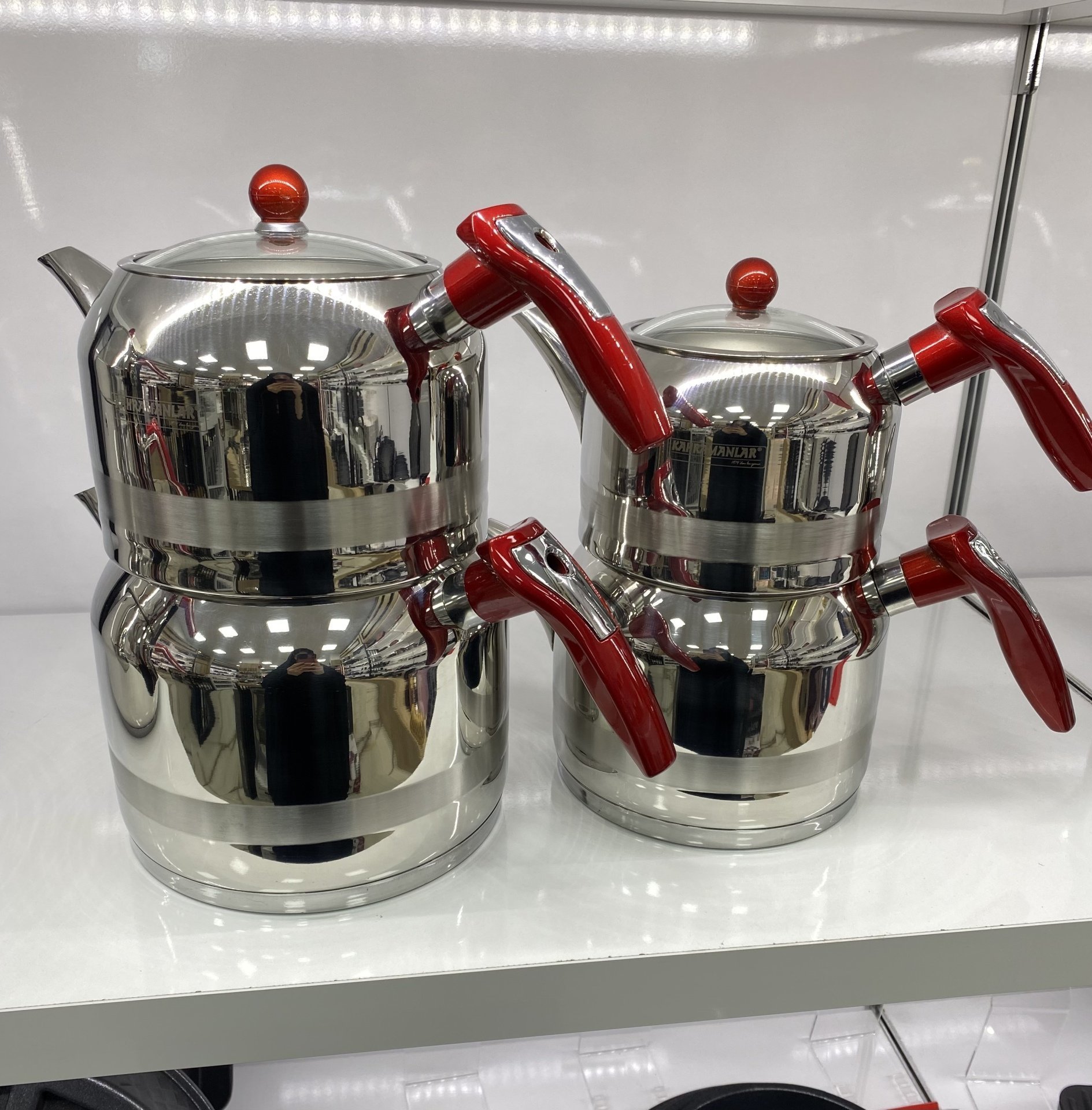 Yağmur Mini Boy Çaydanlık Takımı - Kırmızı Sap