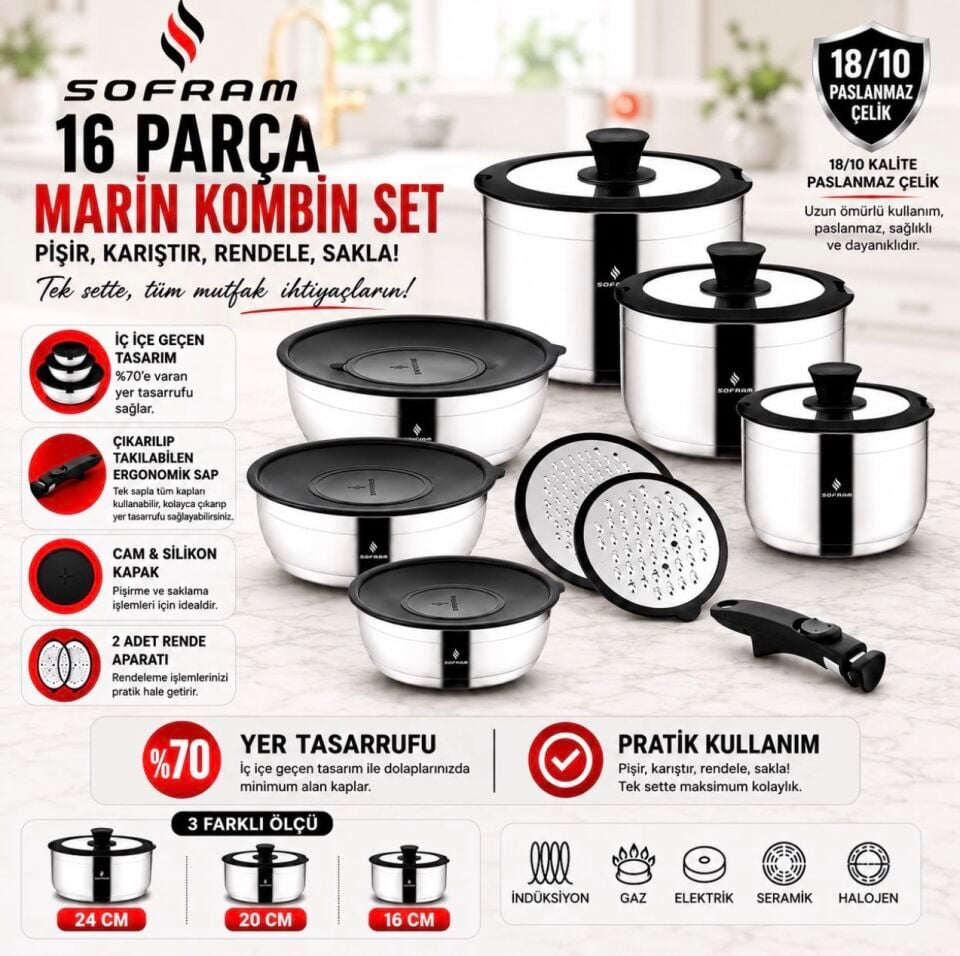 SOFRAM 16 PARÇA MARİN SET